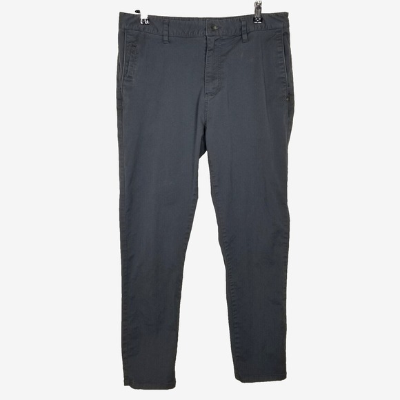 Vuori Men Collins Chino Pants Sz 34 Gray Cotton Blend City Office Casual